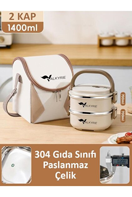 valkyrie 2 Katlı Yemek Kabı 1400 ml – Termal Çantalı Lunch Box