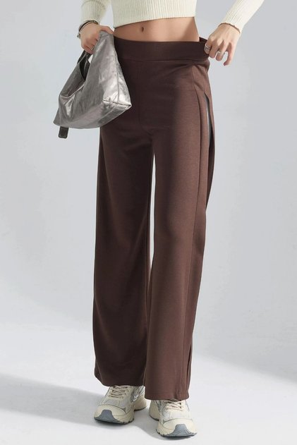 Modal Textured Striped Detail Pants BerÅŸan Collection