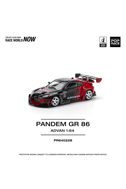pop race 1 :64 Pandem GR86 Advan Diecast Model Araba PR640228