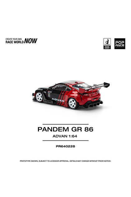 pop race 1 :64 Pandem GR86 Advan Diecast Model Araba PR640228