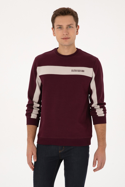 Erkek Regular Fit Bisiklet Yaka Bordo Sweatshirt 50316354-VR177