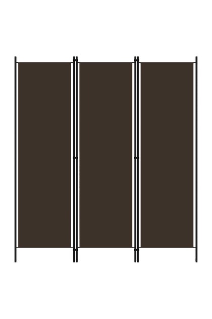 3-Panel Room Divider Brown 150x180 cm