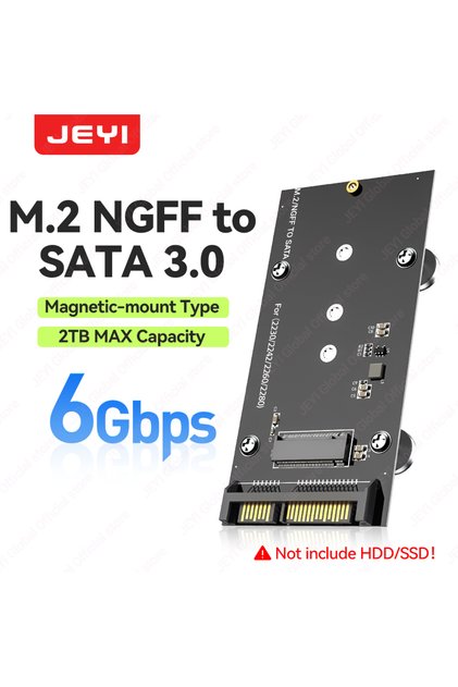 Magnetic M.2 NGFF to SATA 3.0 Adapter Magnetic Card - 6Gbps High Speed Transfer for 2230/4