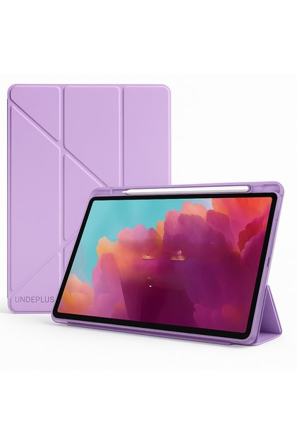 Lenovo Tab M11 /Tab K11 11inç 2024 Kılıf Kalem Bölmeli Trifolding Case TB330FU TB330XU TB331FC Lila
