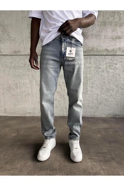 Blue Washed Stretch Fabric Regular Fit Jean
