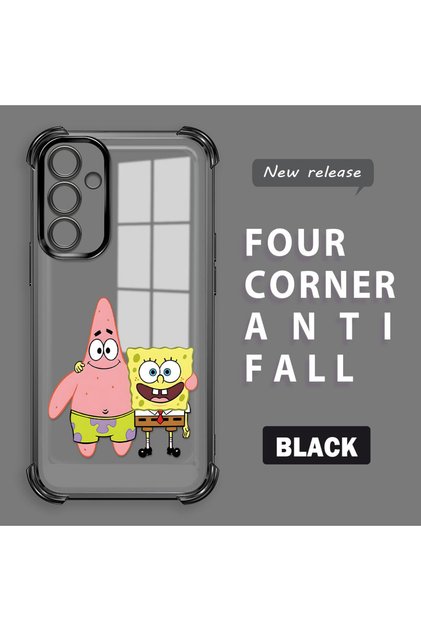 Samsung Galaxy A54 Compatible Childhood Joy Spongebob Transparent Silicone Protective Case