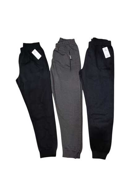 3 Pieces Eşohman High-Waist with Elastic Band, Double-Strained Combed Cotton Ribbed Legs, Pockets with Zippers, Daily Comfortable..