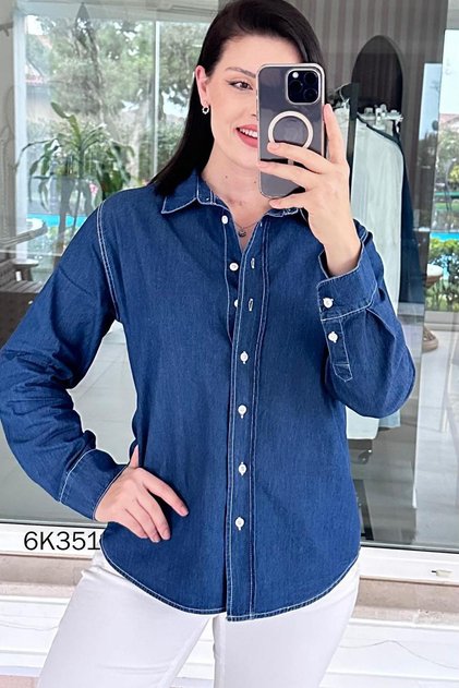 Relaxed Fit Denim Shirt 6K351
