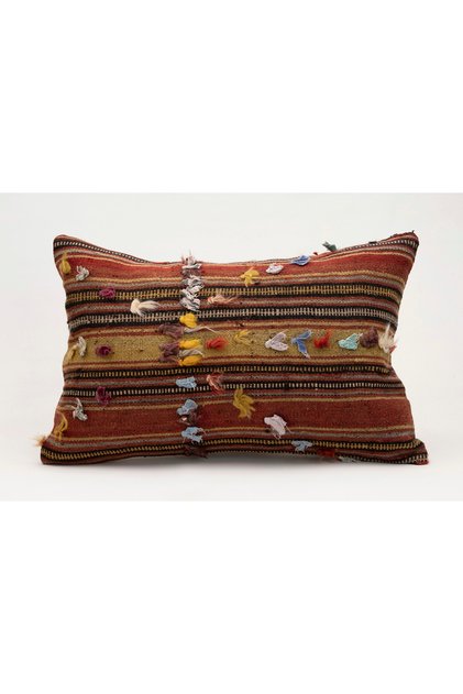 Vintage Pillow Cushion Cover Made from Handmade Old Kilim, 40X60 Cm, Wool