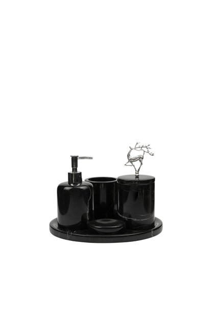 Decorative Marble Bathroom Set 5 Piece Accessory Detailed Special Design Set