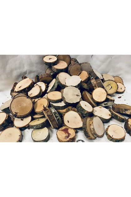 Mini Ahşap Kütük Dilimleri 2-5 CM 30 Adet, Dekorasyon ve Hobi İçin Mükemmel