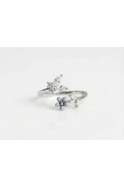 Brass Silver Color Butterfly Model Women's Ring Does Not Tarnish | Stylish and Durable Jewelry