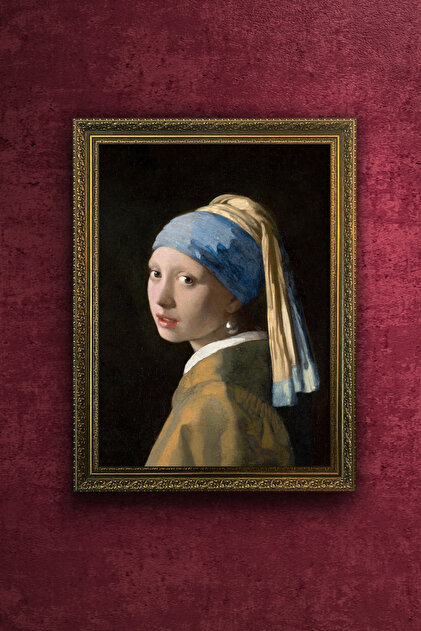 FurelArt İnci Küpeli Kız Tablosu - Johannes Vermeer - Vintage