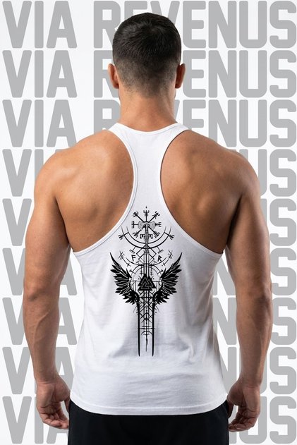 Viking Printed Men's Stringer Sportsman Tank Top - Cotton Fitness & Bodybuilding Gym Tank Top