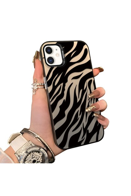 iPhone 12 Compatible Silicone Edge Hard Back Anti-Fall Case Wild Tiger