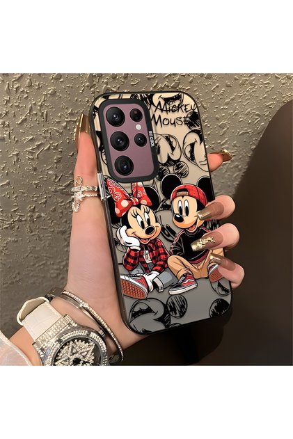 Samsung Galaxy S22 Ultra Compatible Silicone Edge Hard Back Anti-Fall Case Classic Mickey Mouse