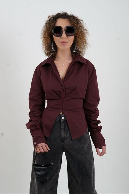 Burgundy Back Tie Shirt