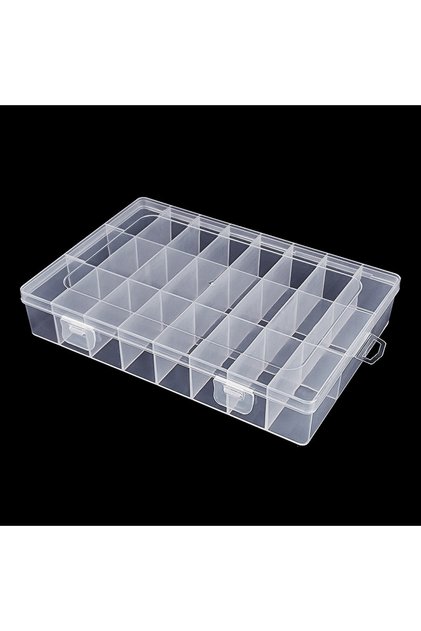24-grid 24 Grid Transparent Storage Boxes Hardware Buttons Fishing Jewellery Accessories Packaging B
