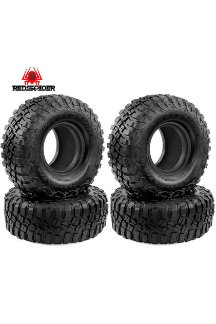 4PCS RS432 RED SPDIER 2.2" Crawler Tires Tyre for 1/10 RC Car Axial SCX10 AXI03007 D90 Traxxas TR