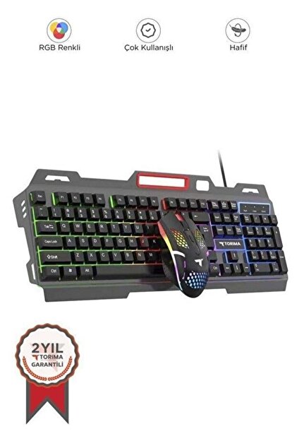 Torima TMK-06 Siyah Gaming Rgb Işıklı Kablolu Q Klavye ve Mouse