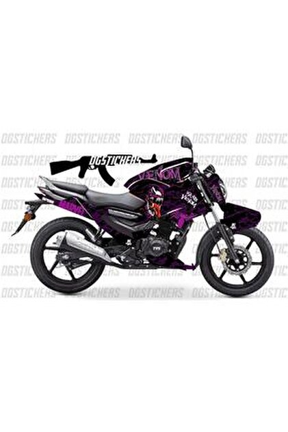 Motiker TVS Raider 125 Venom Kırmızı Tasarım Sticker Etiket Modeli