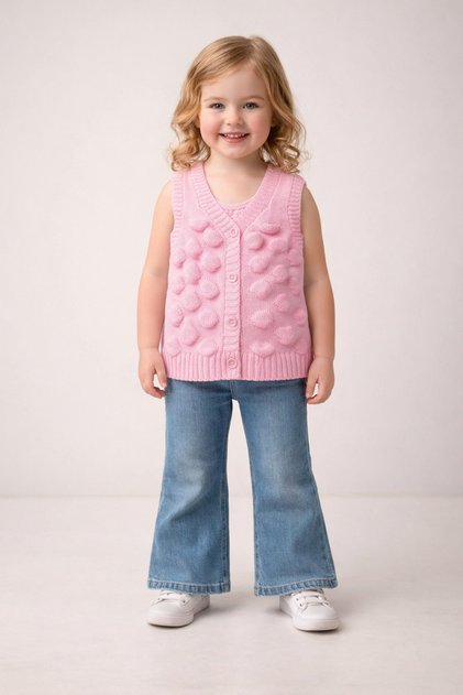 YumoÅŸ Bubble Patterned Knitwear Baby Kids Vest