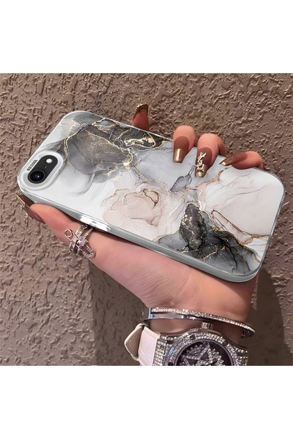 iPhone 7/8/Se 2020 2022 Compatible Phone Case Camera Protection Hard Back Anti Fall Stone Texture