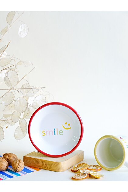 Enamel Plate 12cm Smile Pattern