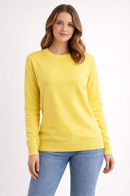 Women's Pompom Patterned Knitwear Sweater 5826