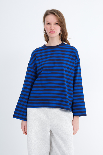 Addax Çizgili Uzun Kollu T-shirt B10604 - Fiyatı, Yorumları