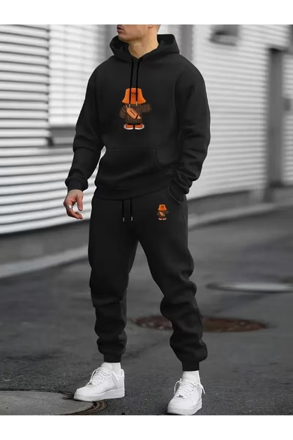 Men's Casual Hooded Sweatshirt & Jogger Set - Lightweight, Comfortable, and Stylish for Spring, Summer, and Fall