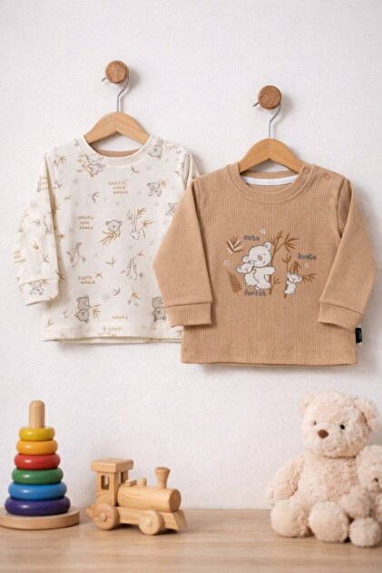 Baby 100% Cotton Double Sweat Set 3-18 Months – Koala Pattern, Long Sleeve