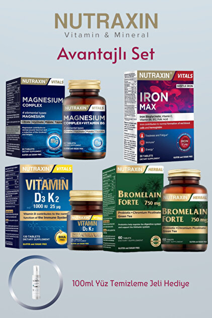 Nutraxin 4'lü Avantajlı Set: Magnesium Complex | D3K2 Tablet