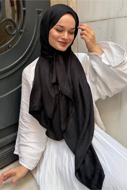 Etnik Desenli Çift Taraflı Kaşmir İpek Şal
