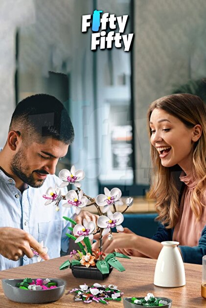 Vagonlife JAKİ Plante Serisi Saksıda Beyaz Orkide 581 Parça Oyucak