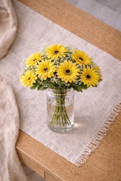 Buchet de flori artificiale tip floare stea, decorativ