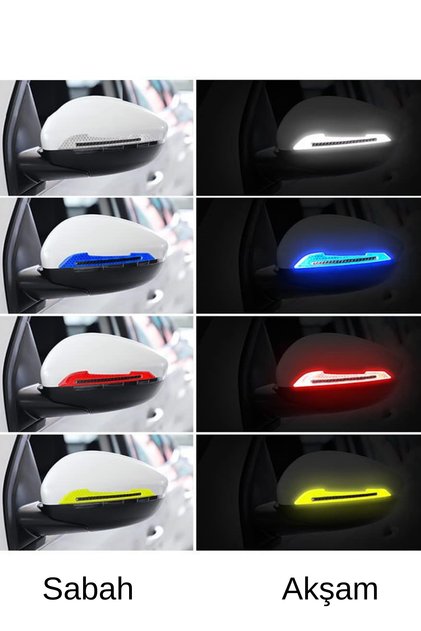 Car Mirror Crash Protector Colorful Reflective Strip – Side Mirror Protection Tape (1 Pair)