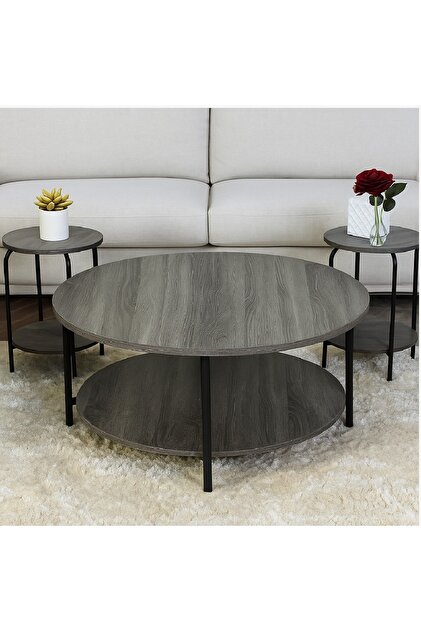 7-piece round table set with a modern design