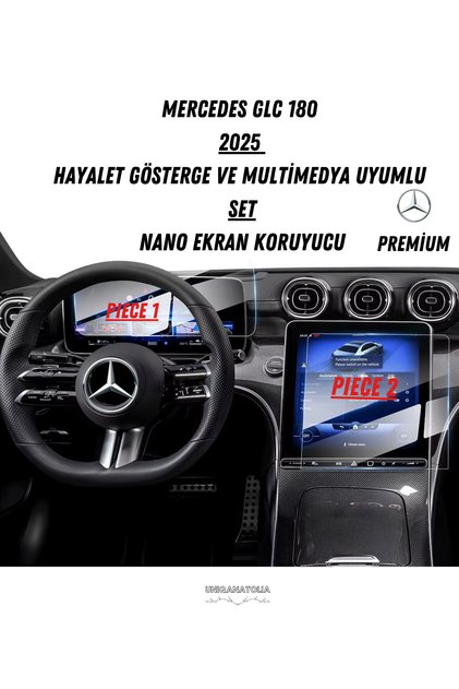 Mercedes Glc 180 2025 Ghost Instrument and Multimedia Compatible Set Nano Screen Protector