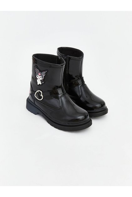 Black Kuromi Printed Baby Girl Boots