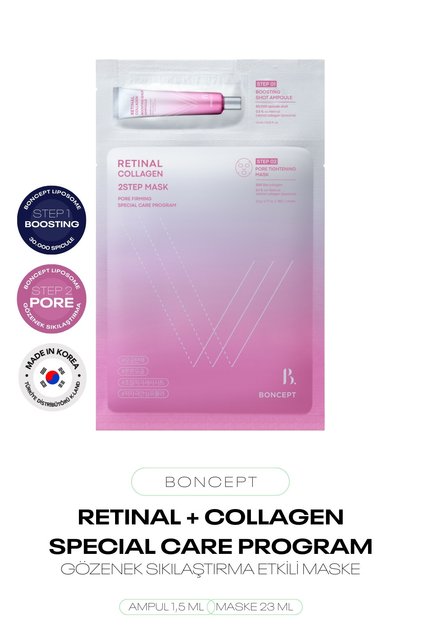 2 Adımlı Retinal Kolajen Serum Maske Seti Retinal Collagen Shot 2Step Mask Sheet