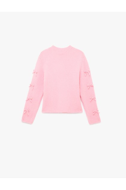 Bow Detailed Long Sleeve Crew Neck Knitwear Sweater