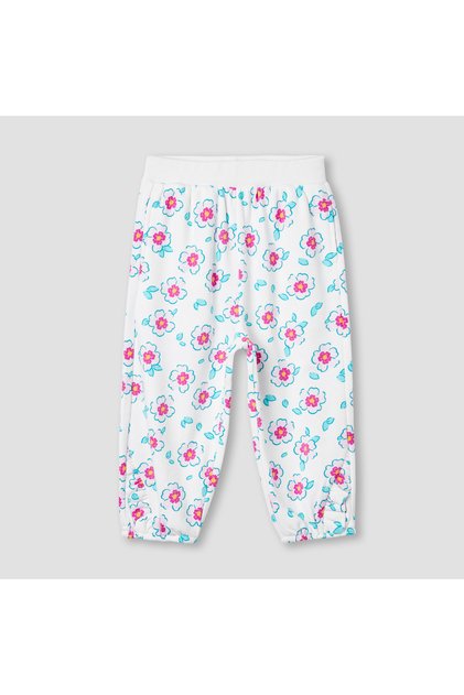 Printed Joggers with Ruffle Detail