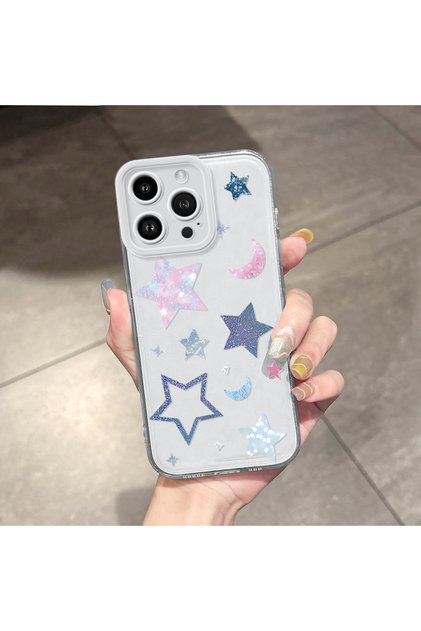 iPhone 14 Pro Max Compatible Case Camera Protected Transparent Ultra Thin Silicone Cover Star