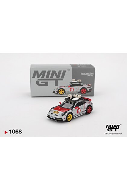 mini gt 1/64 ölçek 1068 numara porsche 911 dakar model araba