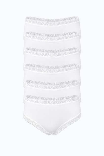 Women's White 6-Pack Ultra Soft Micro Modal Lace Trim Slip Panties 6m700
