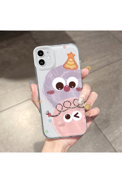 iPhone 11 Compatible Case Camera Protected Transparent Ultra Thin Silicone Cover Small Charcoal Ball Pattern