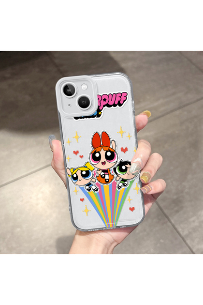 iPhone 13 Compatible Case Camera Protected Transparent Ultra Thin Silicone Cover Cartoon Patterned