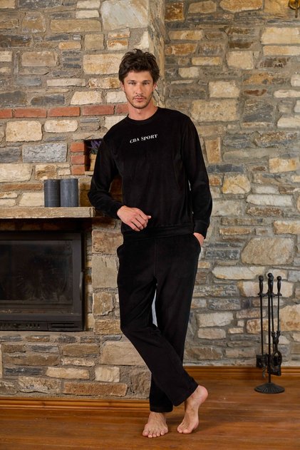 Men's Simple Stylish Pajama Set Cossybyaqua 26158-XL - Black