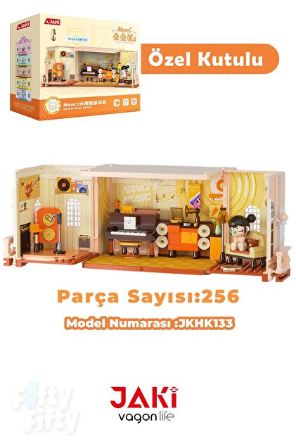 Vagonlife JAKİ Nanci Serisi Müzik Odası 256 Parça Oyuncak Yapım